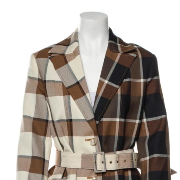 Staud Pepper Coat in Mixed Plaid 10 NWT - Picture 5 of 10